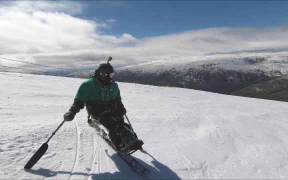 Bailley Unahi, who is paralysed from the waist down says the sport of sit0skiing is physically demanding.