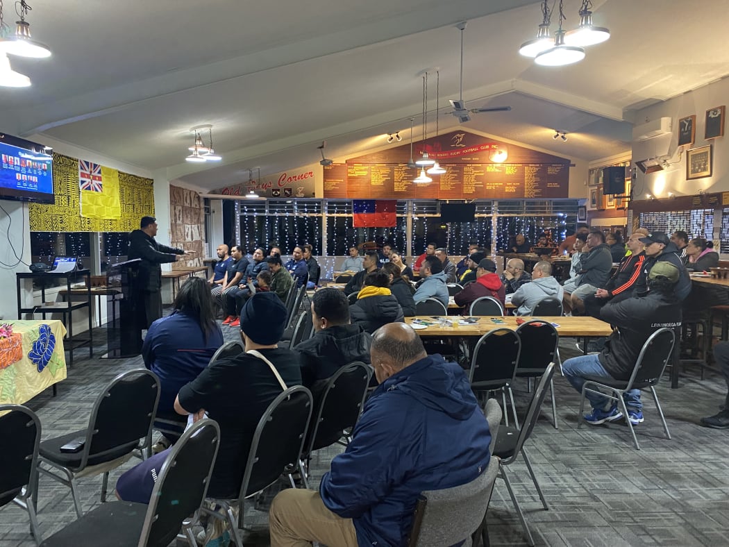 New Zealand Rugby's Pasifika Engagement Manager, Saveatama Eroni Clarke, welcomes a full house at the first Rugby Smart Programme to be delivered in Samoan and Tongan.