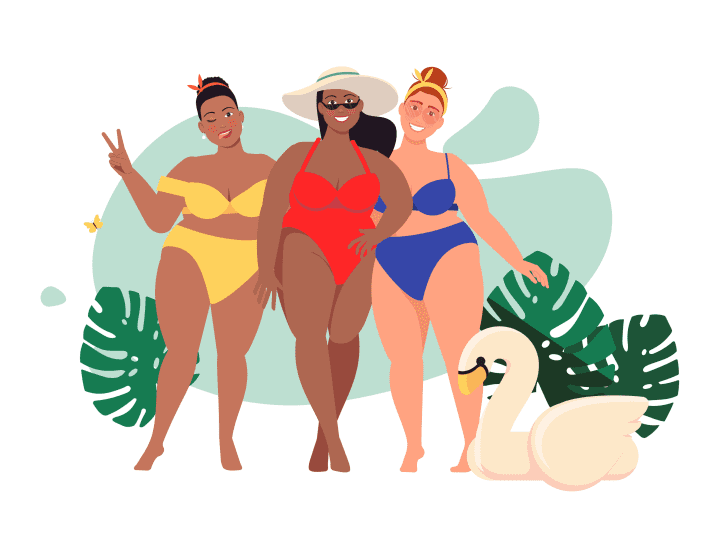 Vector flat illustration drawn by shapes.