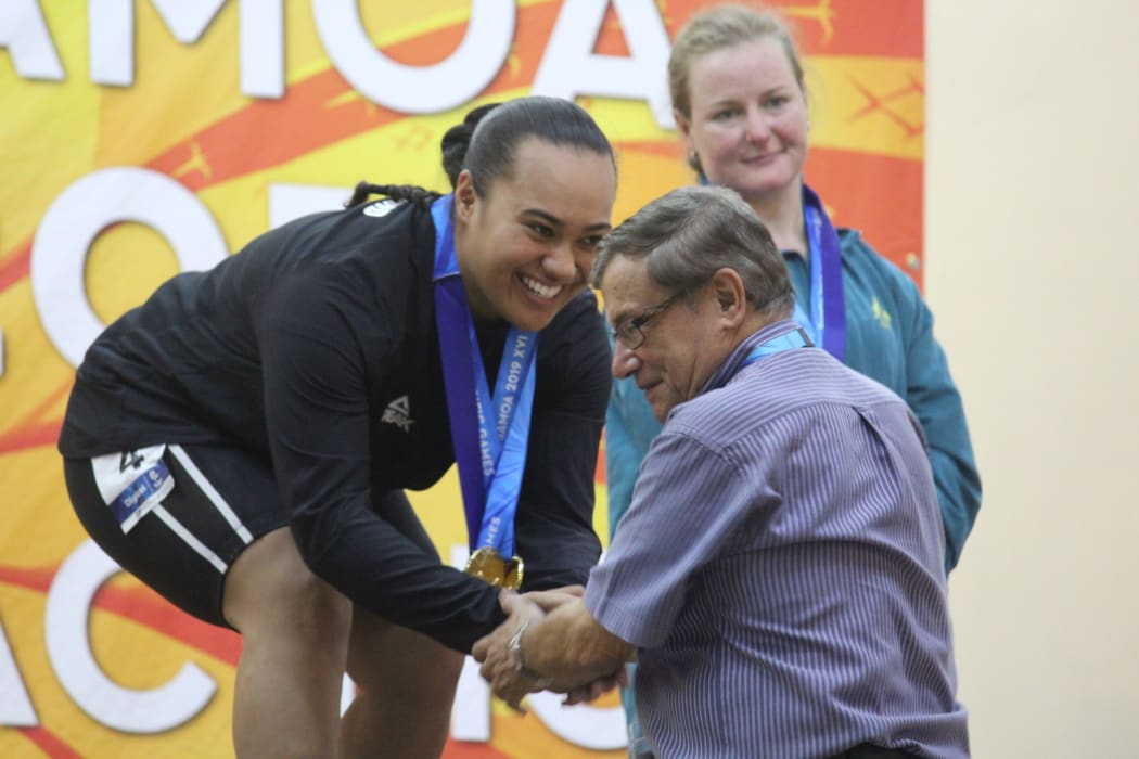 Weightlifter Kanah Andrews-Nahu won New Zealand's first gold medals of the 2019 Pacific Games.