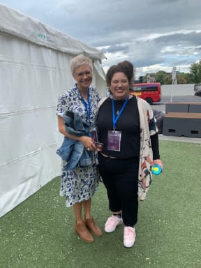 Emma with Getting Better Consulting Producer Gabrielle Baker, at LIME conference, Christchurch