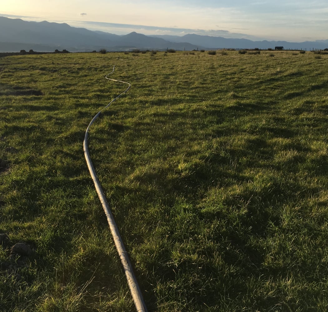 Temporary piping at Lake Ferry was installed after damage to the Wairarapa village's wastewater system in July.