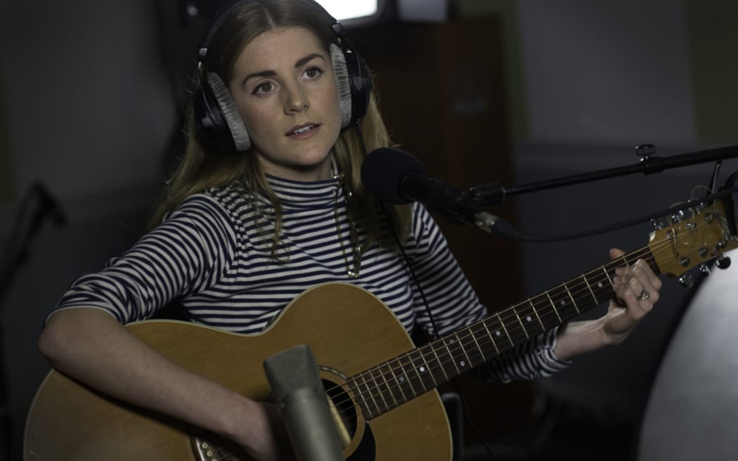 070815. Photo Diego Opatowski / RNZ. Holly Arrowsmith performing at RNZ