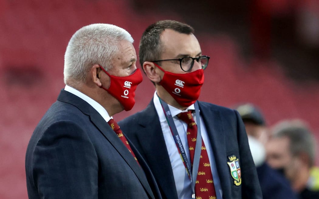 2021 British & Irish Lions Tour To South Africa,.Warren Gatland with Head of Communications Shane Whelan.