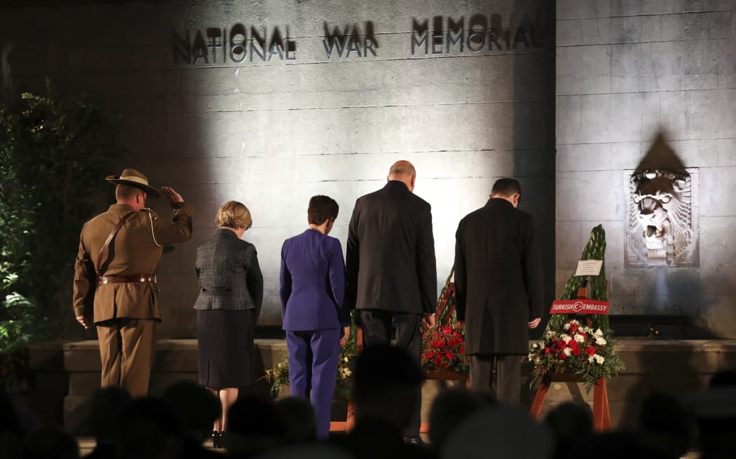 Wreath laying at the Wellington dawn service