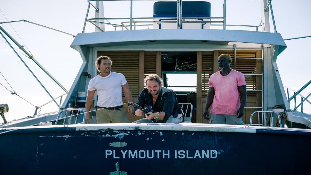 McConaughey, Jason Clarke as the doomed husband and First Mate Djimon Hounsou on board the Serenity - it’s the name of his boat, see?
