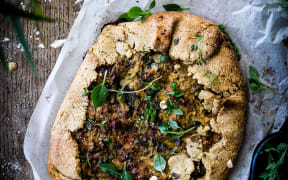 Garden Green, Leek & Ricotta Tart with Hazelnut Crust