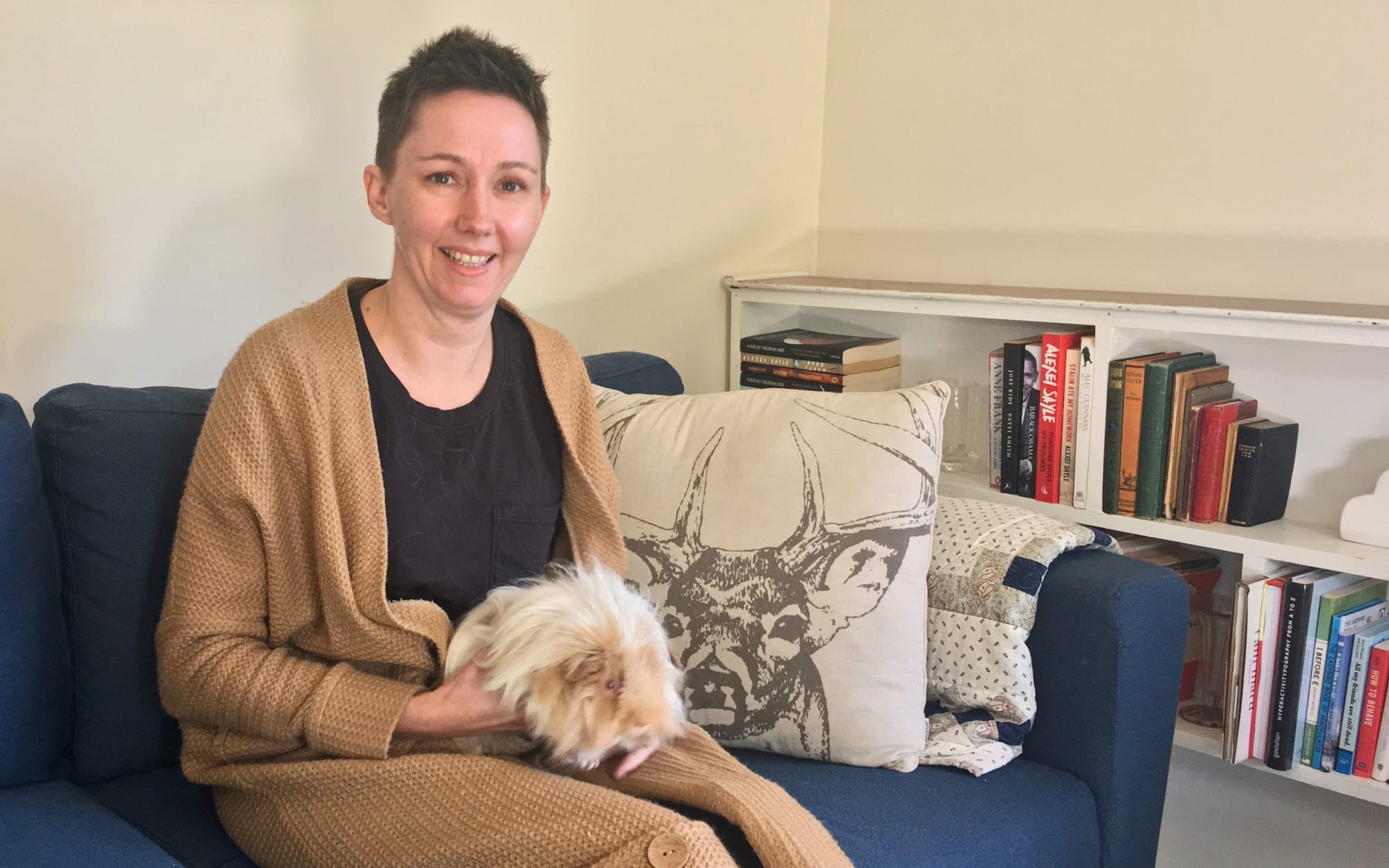 Auckland publicist Josie Campbell with workmate Teddy