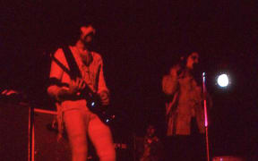 Black Sabbath's Tony Iommi and Ozzy Osbourne, Great Ngāruawāhia Music Festival, 1973.