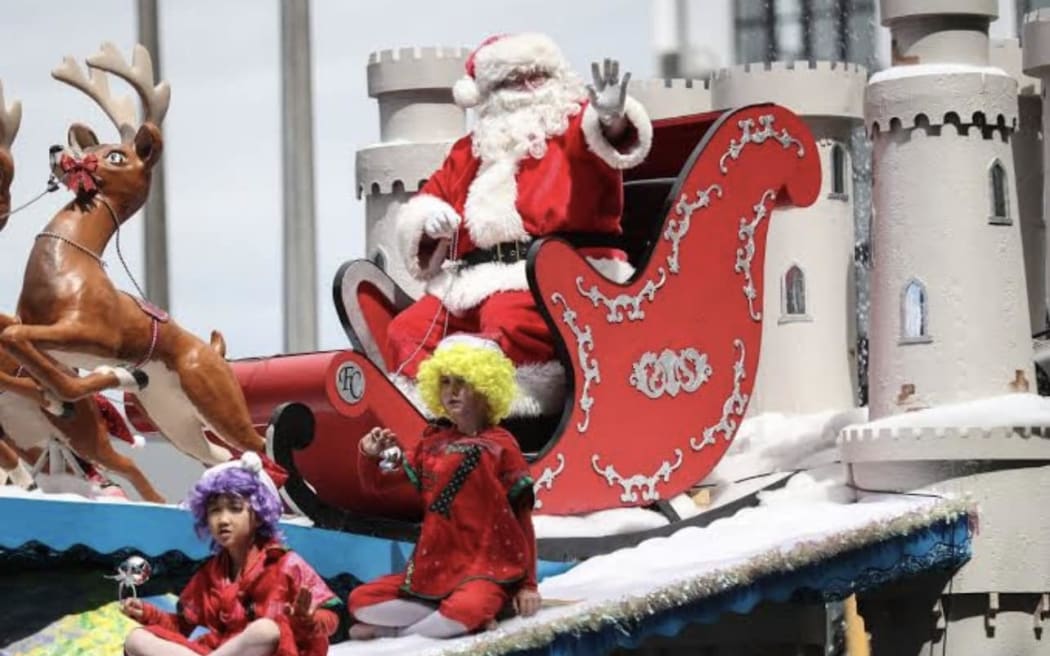 Floats entertain the crowds at earlier Christchurch Christmas Show parades.