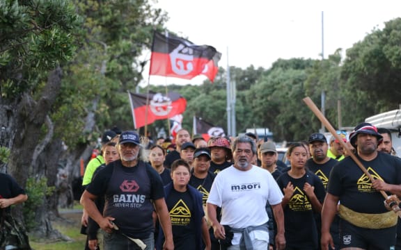 The hikoi held by Ngati Whatua Orakei on 9 February 2021.