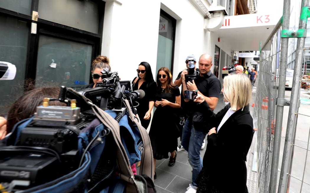 Golriz Ghahraman enters Auckland District Court.