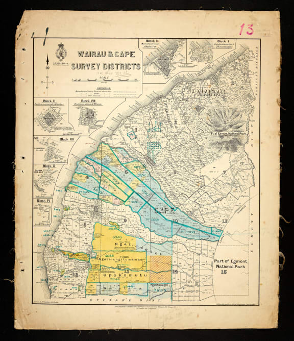 Much of the land in the blue-and-yellow block on this historic map is excluded from the current exploration permit round, but the western side and all the land to the coast is up for grabs.