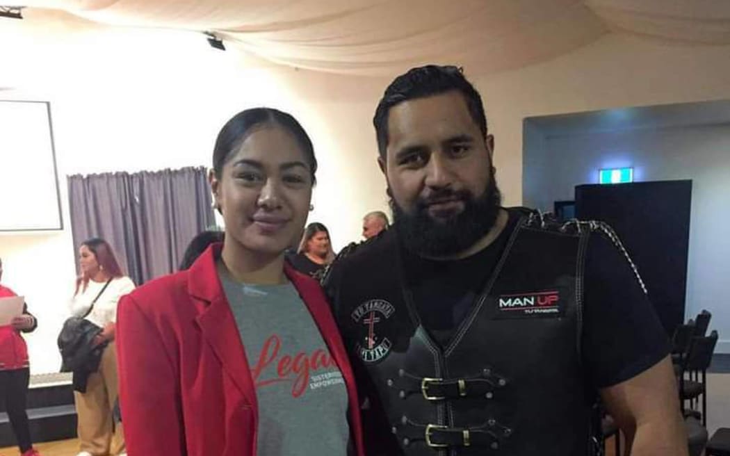 Anaherā Rigby, pictured along with cousin Michael Ngahuka.