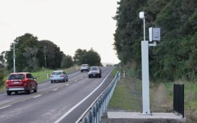 A speed camera on State Highway 1 near Kawakawa.