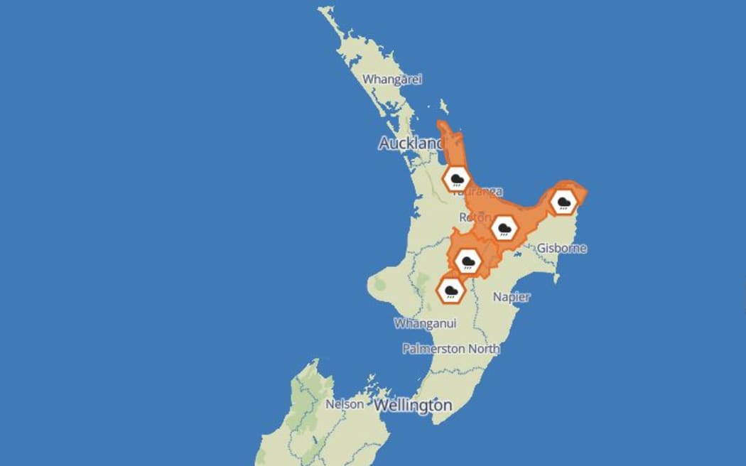 Heavy rain warnings in Bay of Plenty  on 19 November
