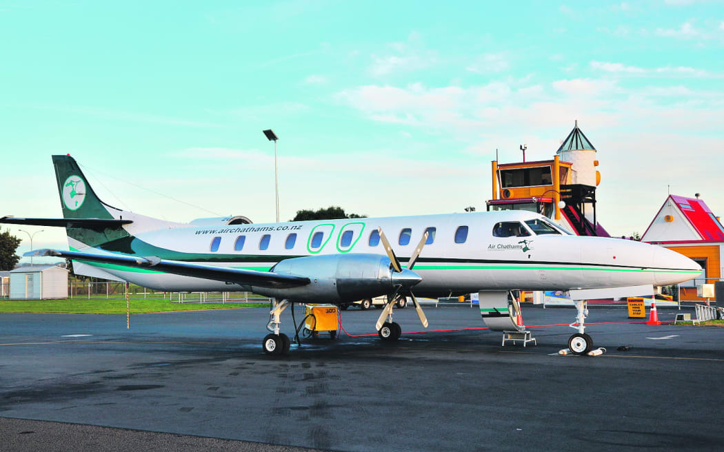 Air Chathams Saab340 aircraft at Whakatāne Airport.