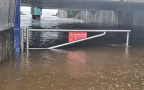 Huatoki Plaza, Pukeariki Landing in New Plymouth - flooding