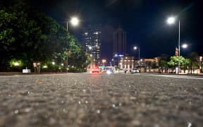 A vehicle drives along a street during a curfew in Colombo on April 22, 2019, a day after the series of bomb blasts targeting churches and luxury hotels in Sri Lanka.