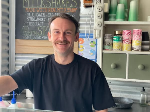 Ash Stanbridge says he is amazed he found the decades-old ice cream in his freezer.