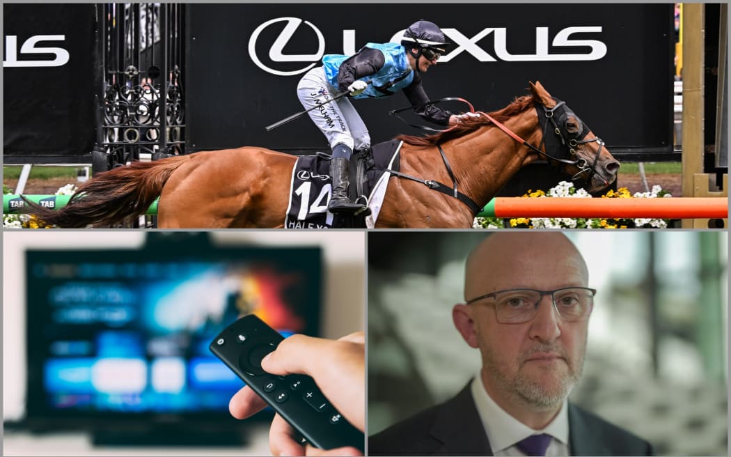Images of Melbourne Cup, TV streaming and ASIO boss Mike Burgess.