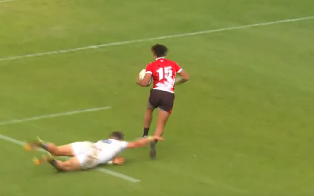 Kiahi Horan playing for Mount Saint Mary's University which triumphed in the USA Men's Premier 7's Championships.