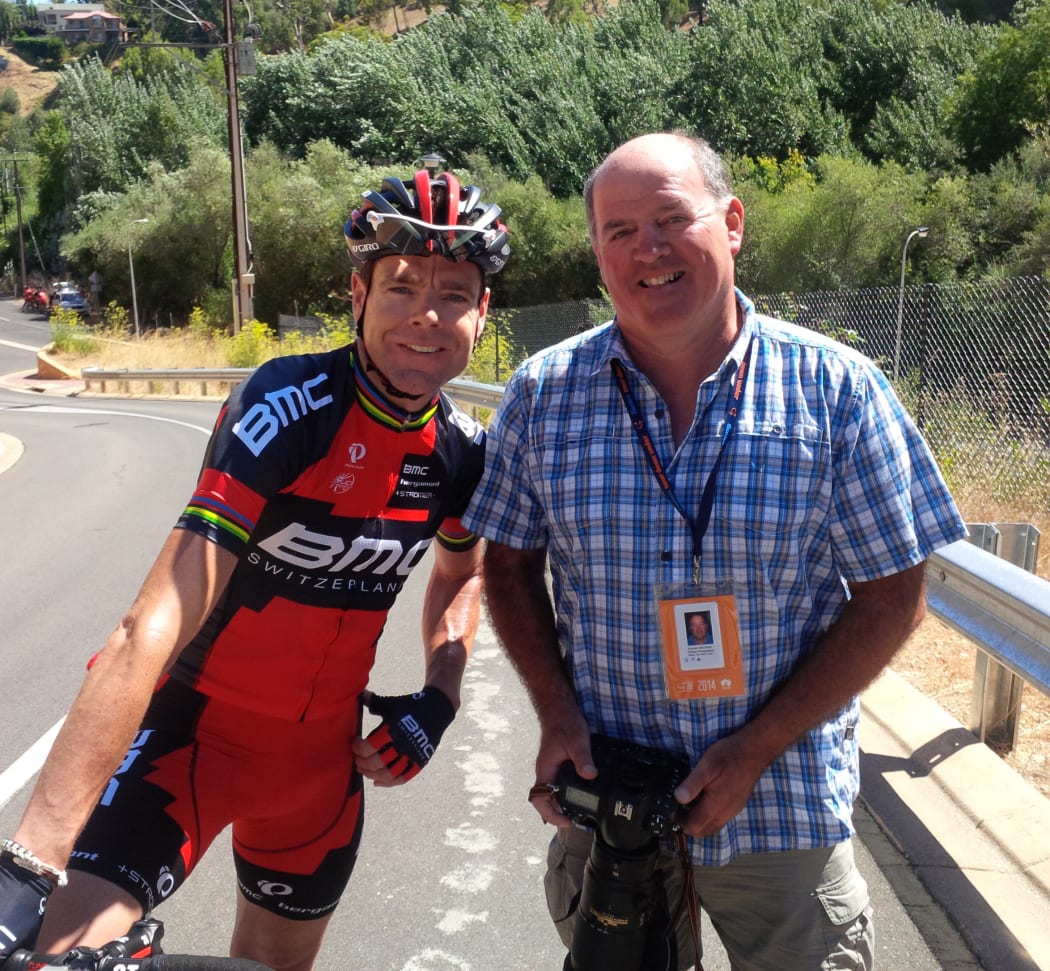 Graham Watson with Tour de France 2011 winner Cadel Evans