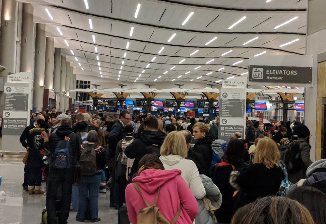 Passengers waiting in the terminal of the Atlanta Hartsfield-Jackson airport in Atlanta, Georgia.