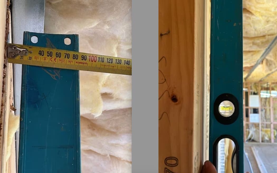 Most of the walls were out of plumb by up to 15mm over 2.4 metres. Photo / Supplied