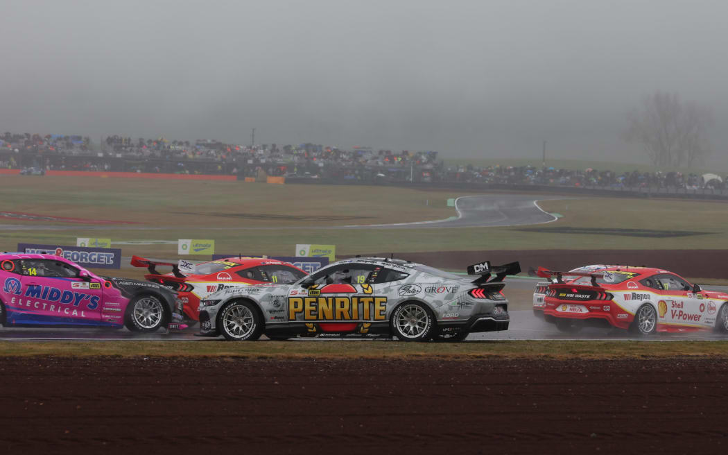 Chaz Mostert was sitting close behind Heimgartner before his wheel came off on the 42nd lap, allowing the New Zealander to cruise to the flag.