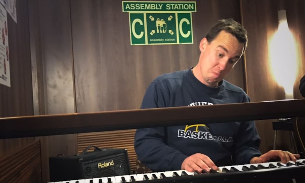 Hayden Donnell performing aboard the Interislander