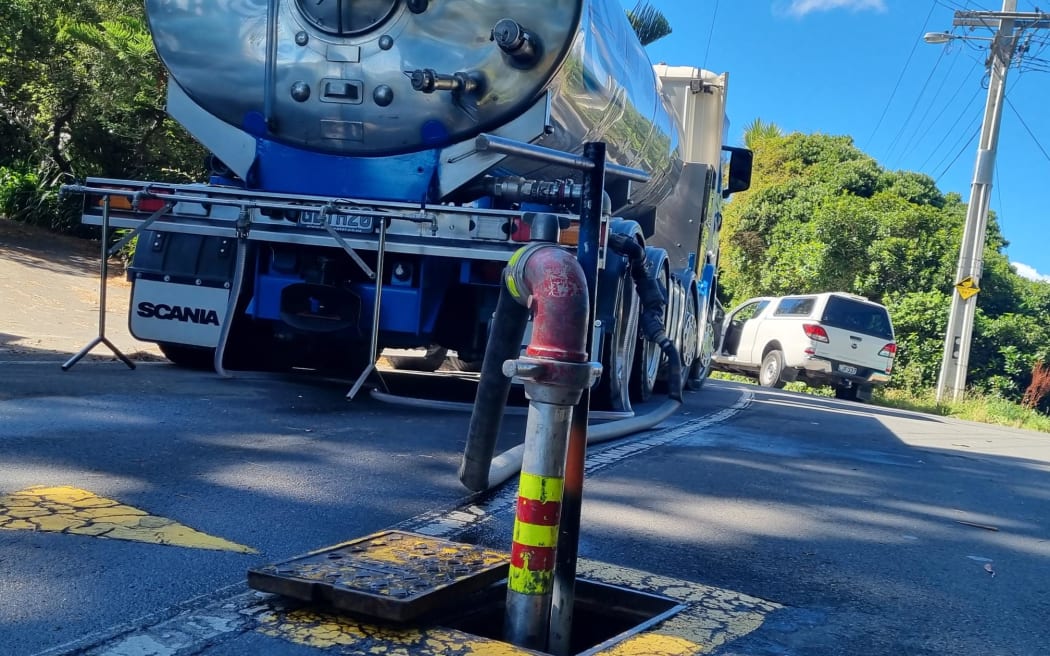Water tanker in Hutt Valley after landslip causes major disruption