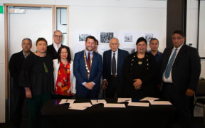 Representatives from Te Atiawa, Hutt City Council, Kahungunu Whānau Services signed a partnership to get more Māori into housing