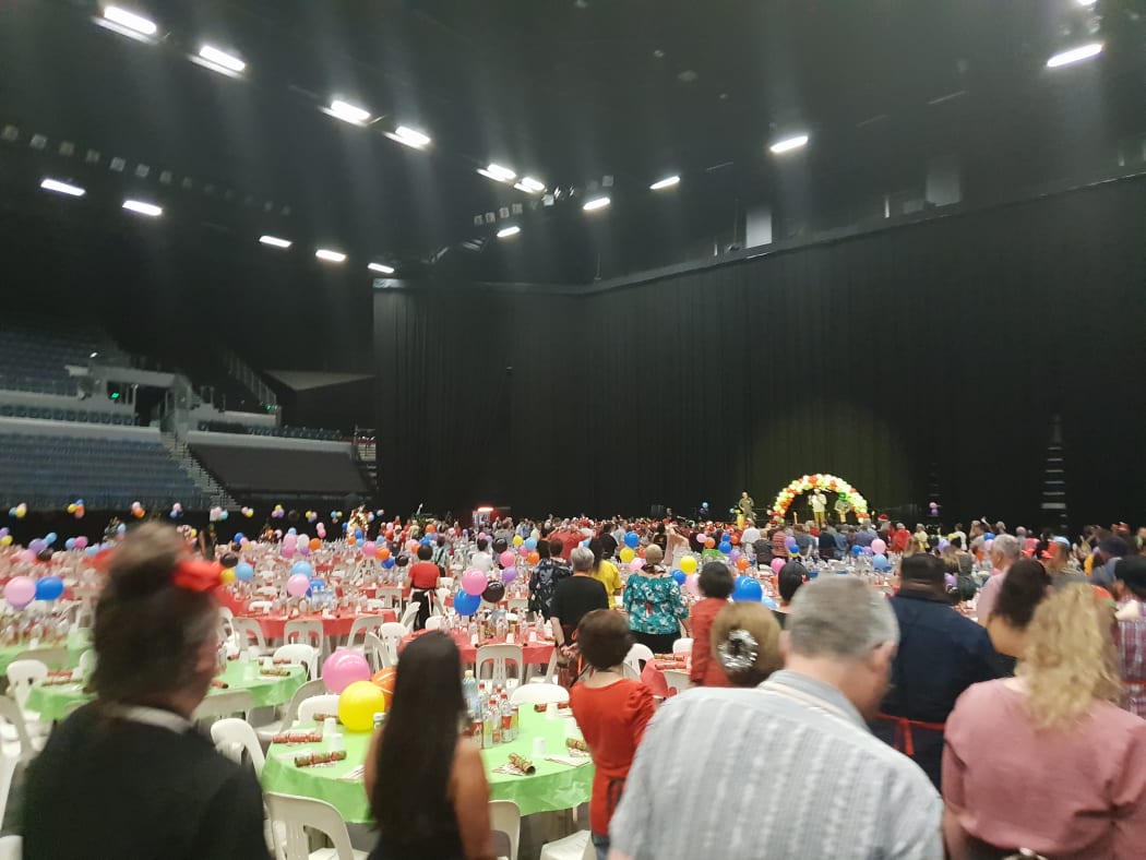 Hundreds of kilos of meat and vegetables were cooked for the Auckland City Mission Christmas meal.
