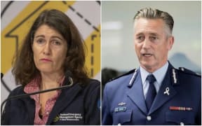 Civil Defence national director Sarah Stuart-Black and Police Commissioner Mike Bush.