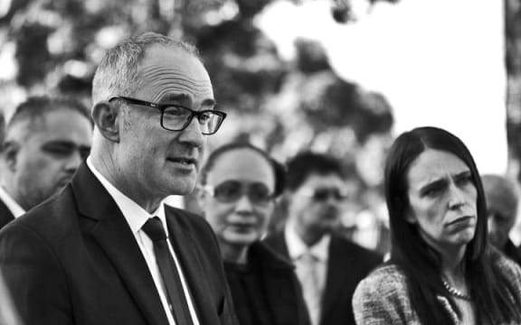 Housing Minister Phil Twyford and Prime Minister Jacinda Ardern.