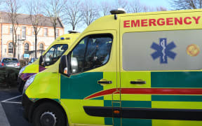 Ambulances seen outside St. James's Hospital in Dublin.