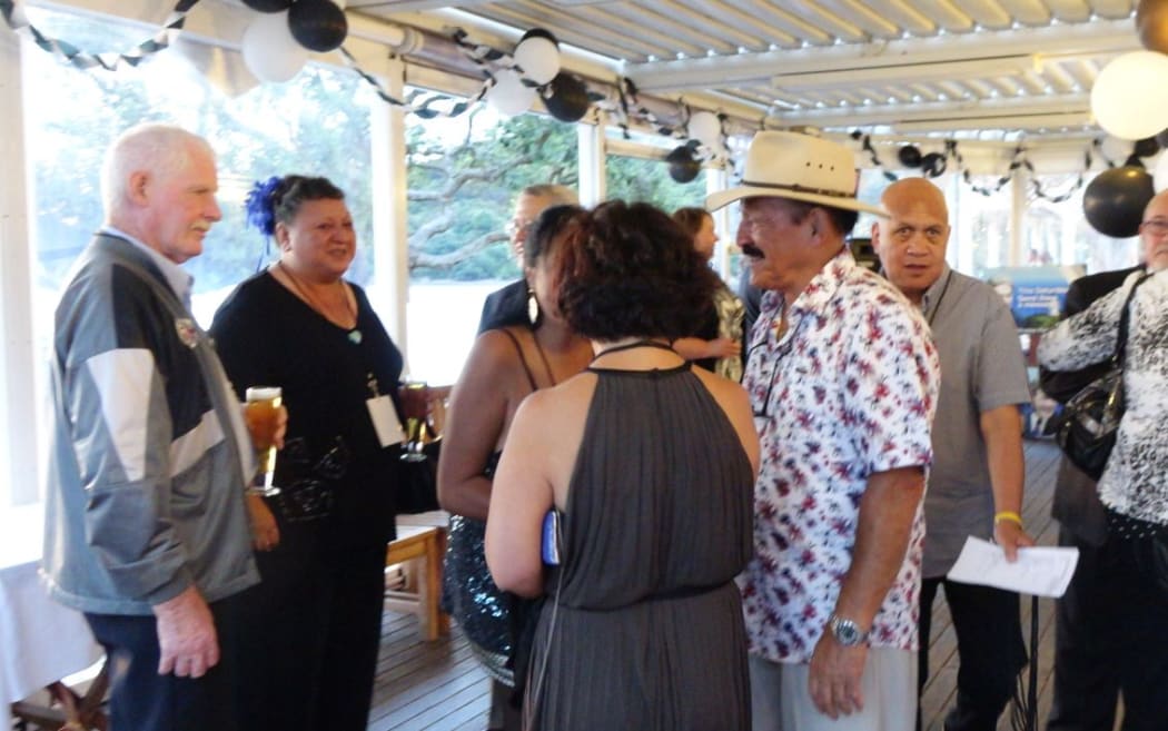 New Zealand First supporters at the Duke of Marlborough Hotel, Russell.