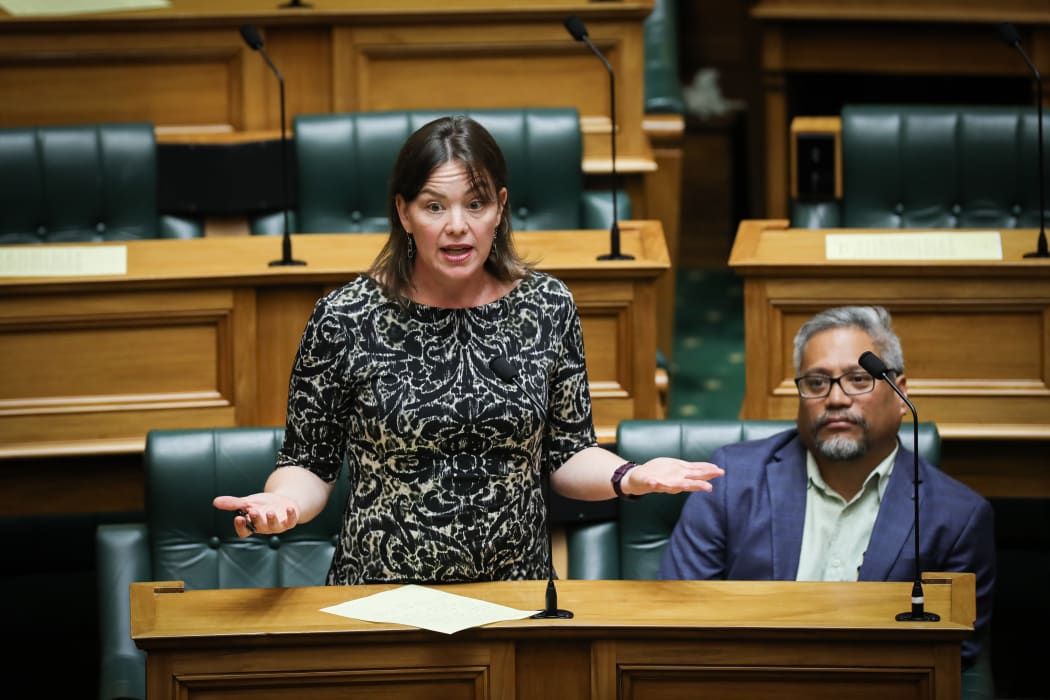 Green MP Julie Anne Genter speaks in an urgent debate on the travel bubble