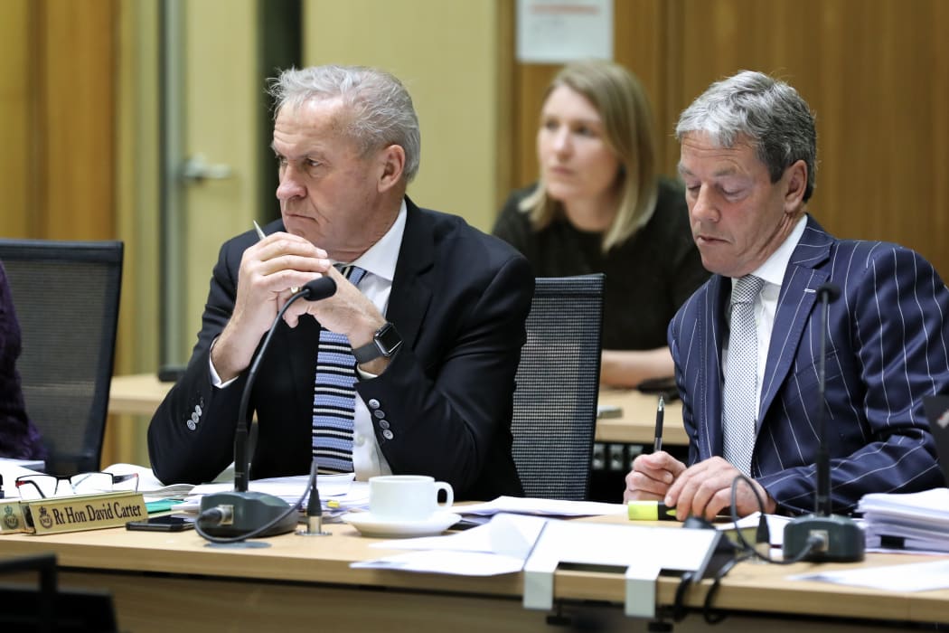 National MPs David Carter and Andrew Bayly in the Finance and Expenditure Committee
