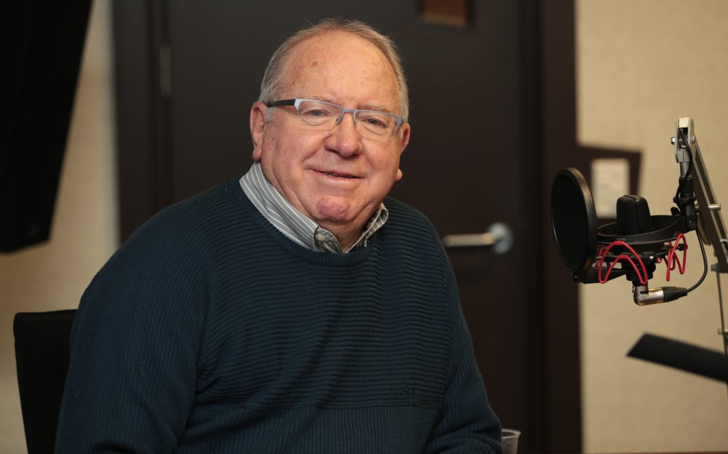 010814. Photo Diego Opatowski / RNZ. Sports commentator Keith Quinn in the Morning Report studio.