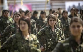 Fighters from the Kurdish Women's Protection units (YPJ).