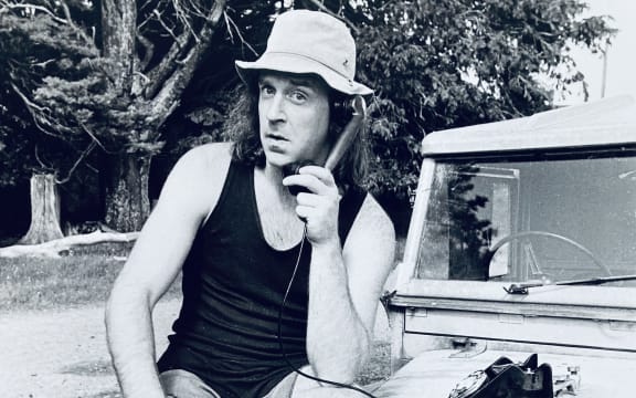 John Clarke as the gumboot-clad Taihape farmer Fred Dagg.