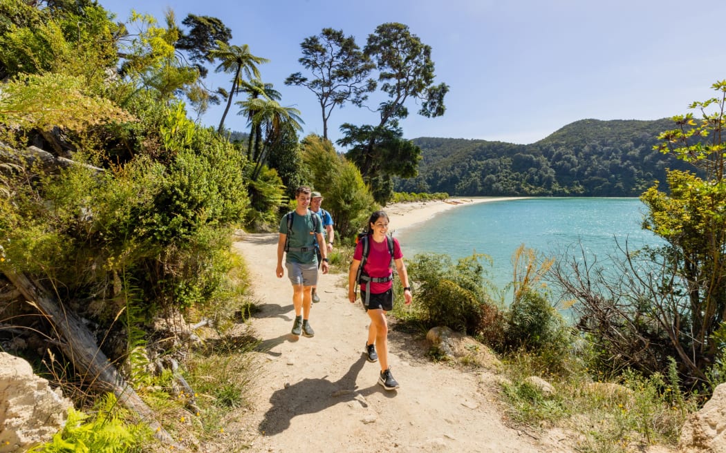 Amy Wilson with her family in Abel Tasman National Park.