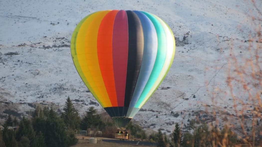 A hot air balloon crash landed on farmland near Morven Ferry Road, Queenstown.