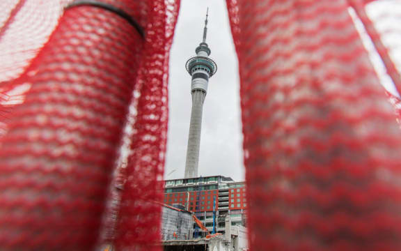SkyCity Convention Centre construction across the road from the SkyTower
