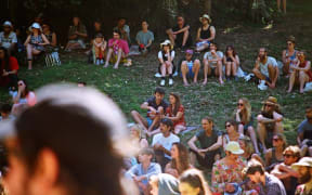 The crowd at the first A Gathering in the Forest.