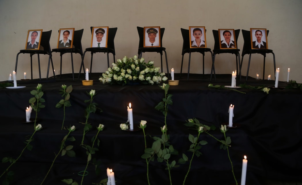 A memorial ceremony held for the crew who died in the Ethiopian Airlines crash in Addis Ababa, Ethiopia.