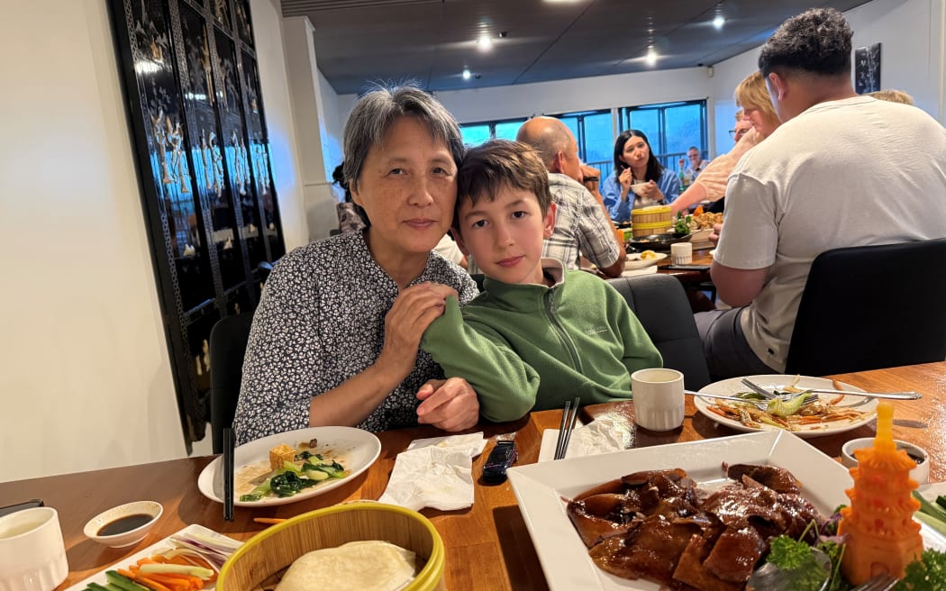 Ten-year-old Austen Keith Richardson and his grandmother, 71-year-old Yao Fang.