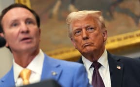 Louisiana Governor Jeff Landry speaks alongside US President Donald Trump in the Roosevelt Room of the White House 24 March, 2025 in Washington, DC.